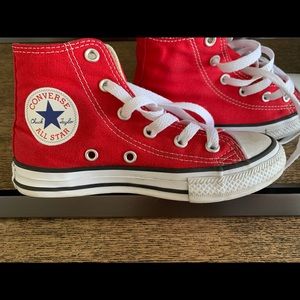 Red converse high top in great condition